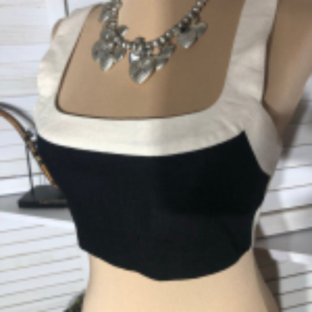 7 For All Mankind Colorblock Cropped Top XS - Picture 7 of 10